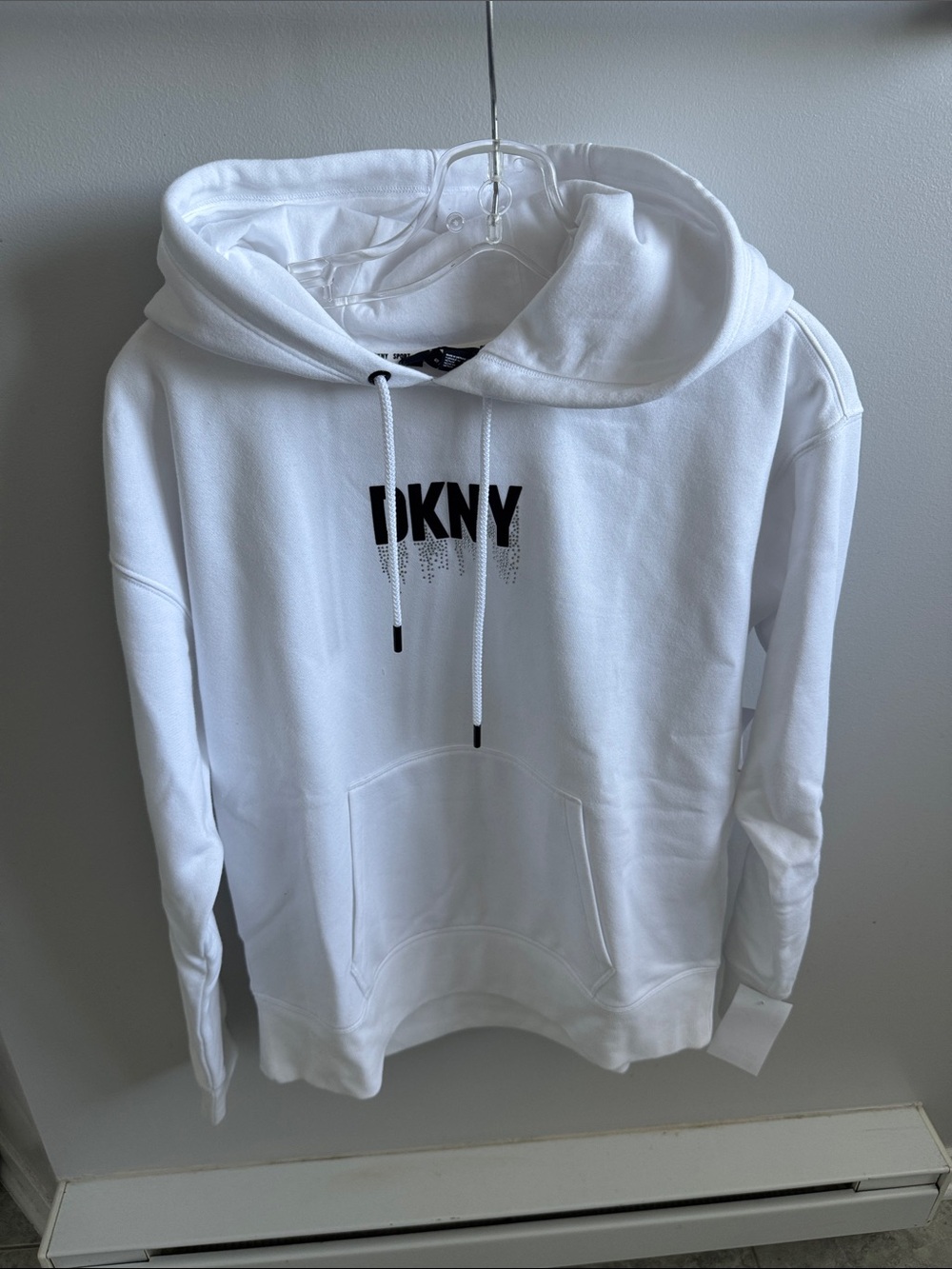 DKNY White Hoodie with Black Logo